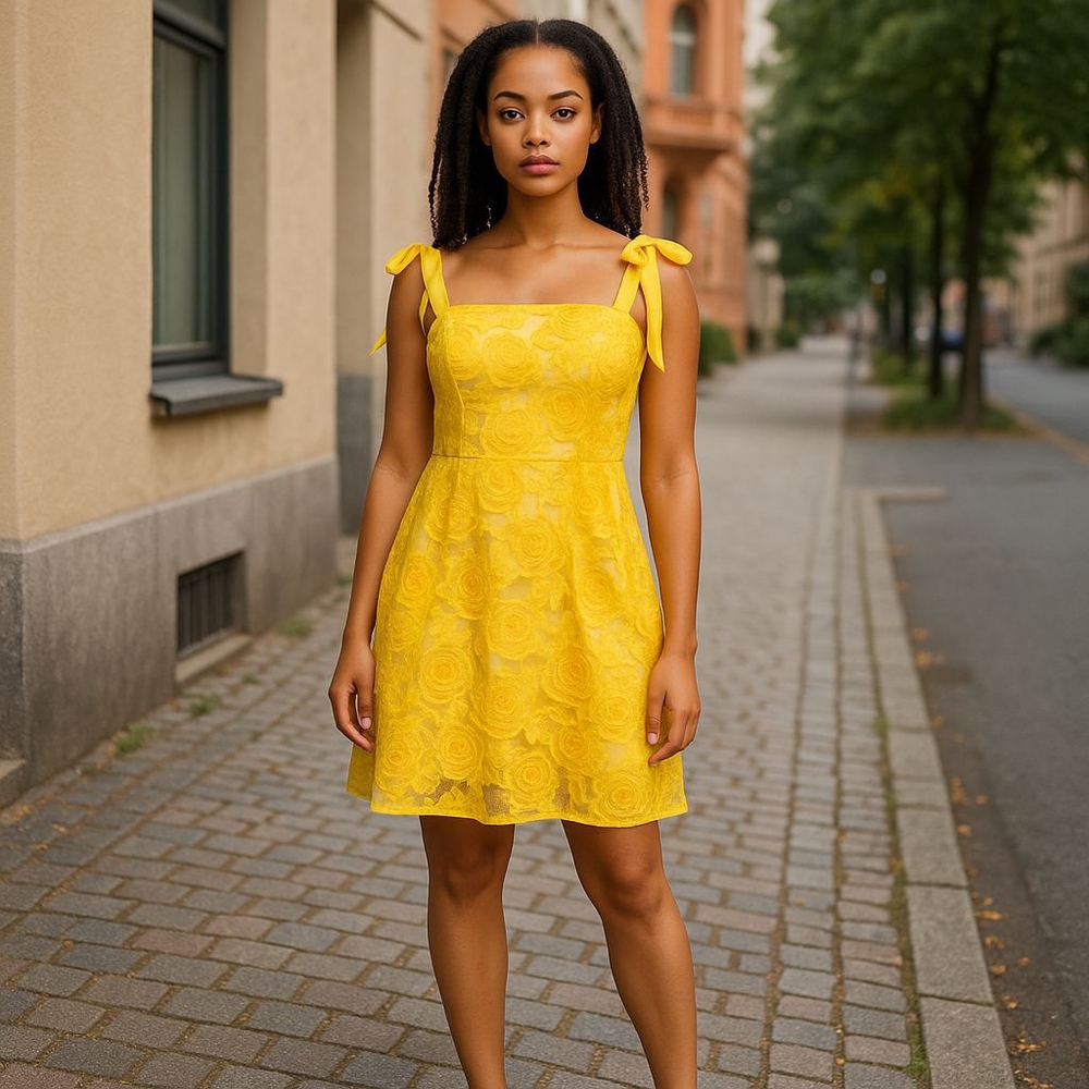 SHEIN CURVE 4 XL YELLOW/GOLD DRESS